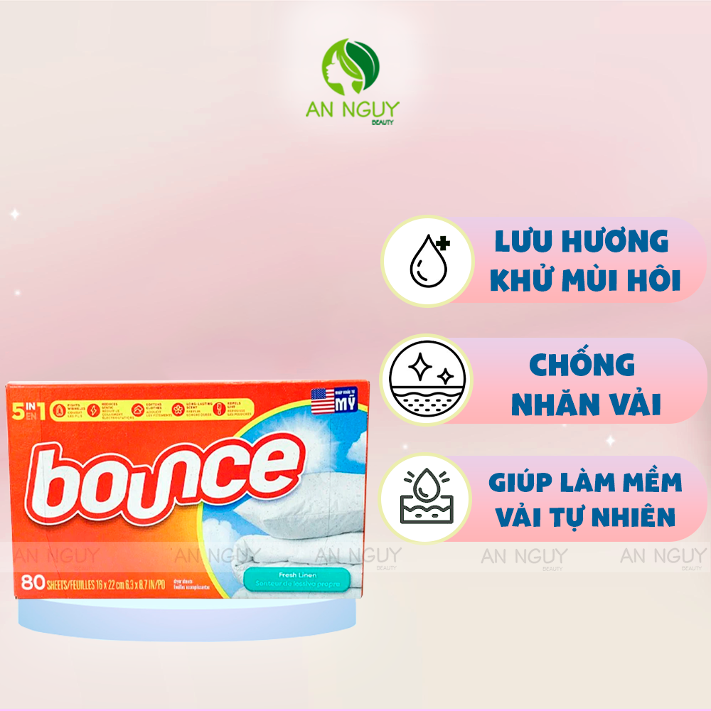 Giấy Thơm Bounce Dùng Cho Máy Sấy (Hàng Mỹ Nhập Khẩu)