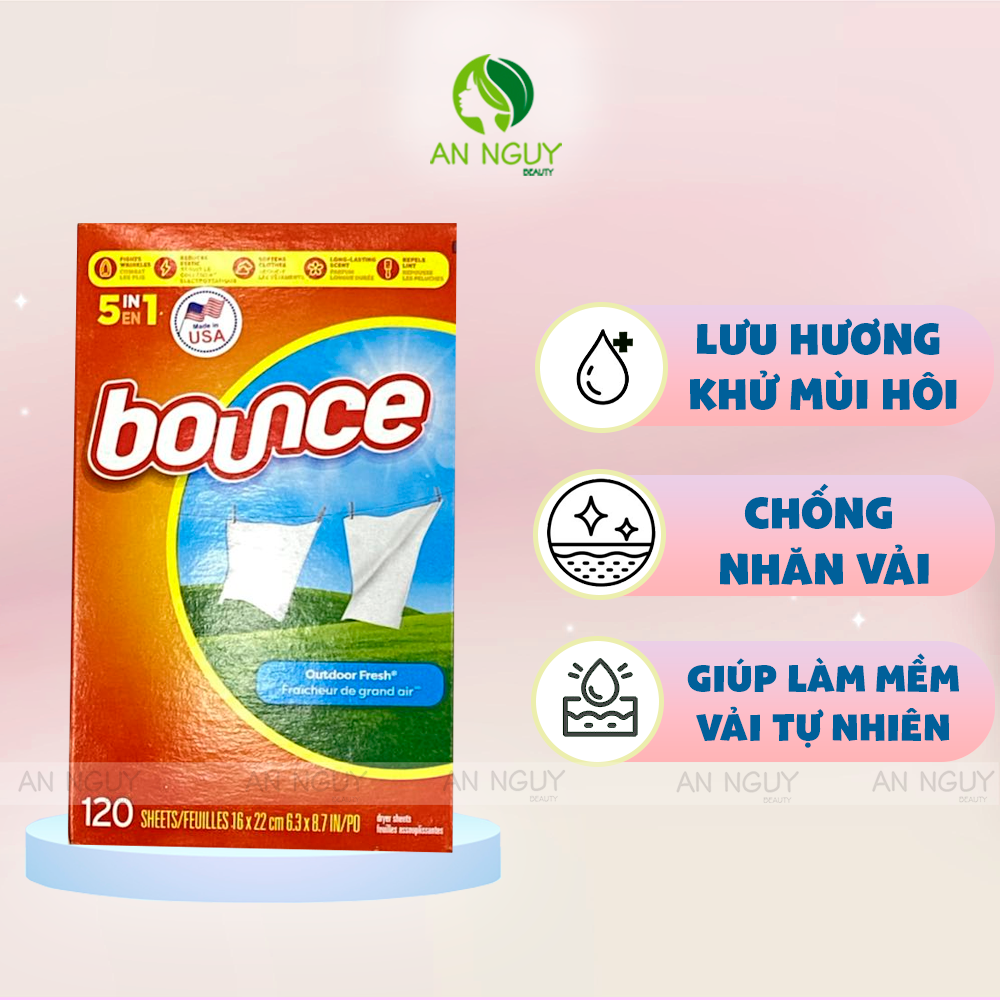 Giấy Thơm Bounce Dùng Cho Máy Sấy (Hàng Mỹ Nhập Khẩu)