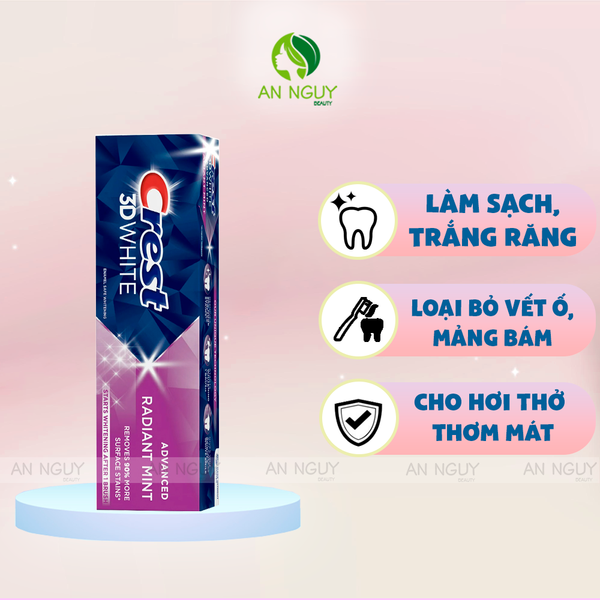Kem Đánh Trắng Răng Crest 3D White Advanced Radiant Mint