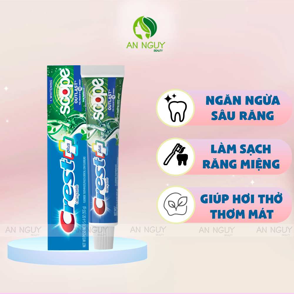 Kem Đánh Răng Crest Plus Toothpaste Trắng Răng Hiệu Quả 153g