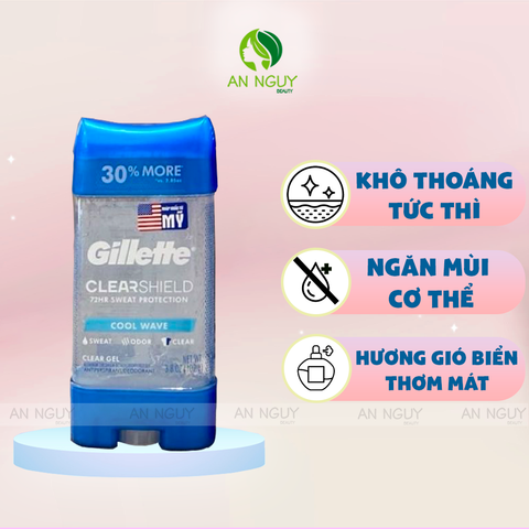 Gel Khử Mùi Gillette Anti-White Mark Giảm Tiết Mồ Hôi 107gr (Hàng Mỹ Nhập Khẩu)