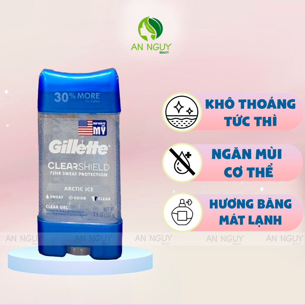 Gel Khử Mùi Gillette Anti-White Mark Giảm Tiết Mồ Hôi 107gr (Hàng Mỹ Nhập Khẩu)