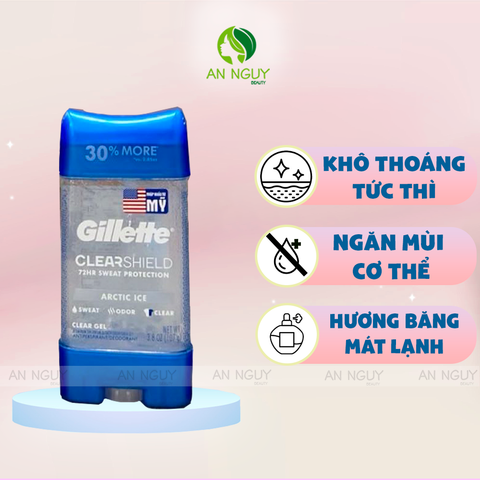 Gel Khử Mùi Gillette Anti-White Mark Giảm Tiết Mồ Hôi 107gr (Hàng Mỹ Nhập Khẩu)