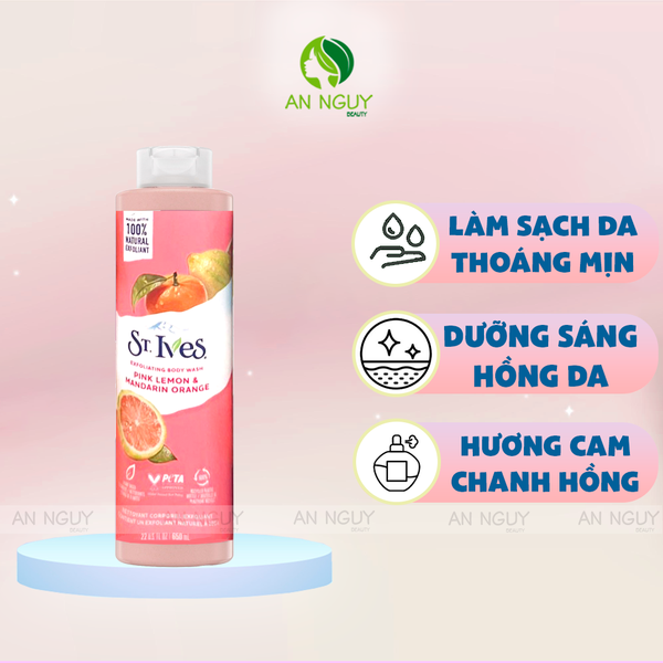 Sữa Tắm ST.Ives Body Wash Dưỡng Ẩm Tẩy Tế Bào Chết Và Chống Lão Hóa Da 650ml