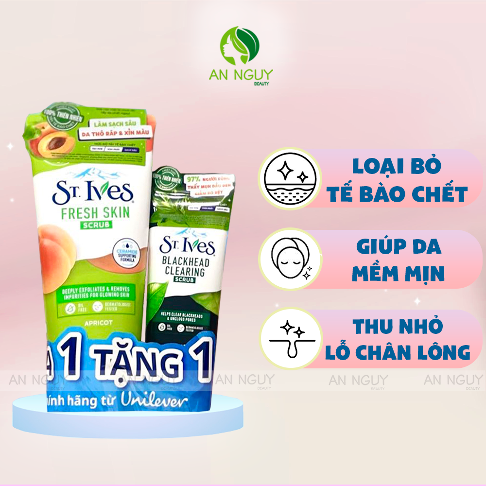 [MUA 1 TẶNG 1] Tẩy Tế Bào Chết Mặt St.Ives Làm Sạch Da 170g + Tặng 50g