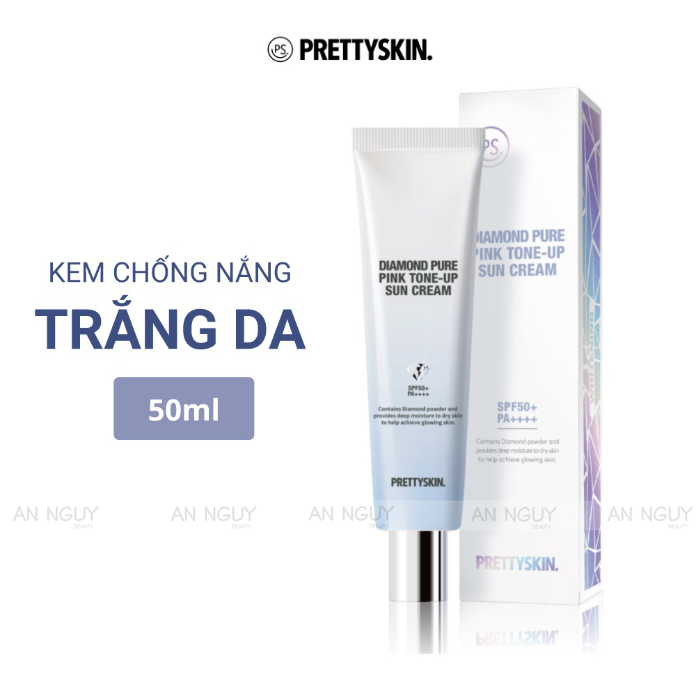 Kem Chống Nắng PrettySkin Diamond Pure Pink Tone Up Sun Cream SPF50+ PA++++ Bảo Vệ Da, Nâng Tone Trắng Hồng 50ml