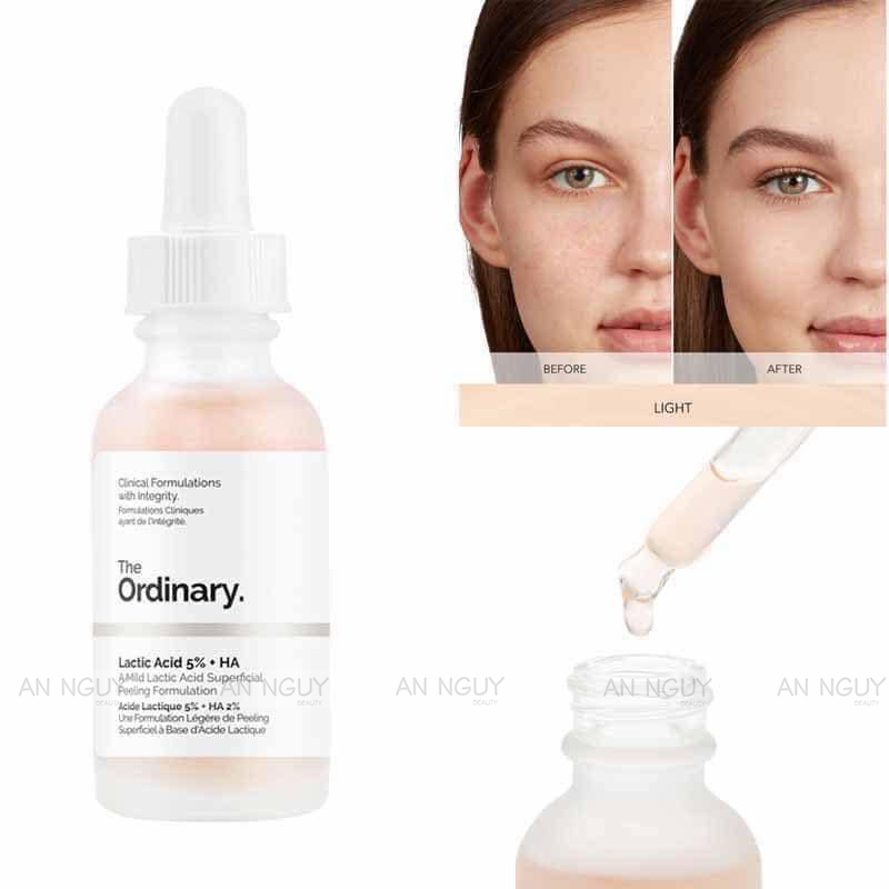 Tinh Chất The Ordinary Lactic Acid 5% + HA Dưỡng Trắng, Mờ Thâm 30ml