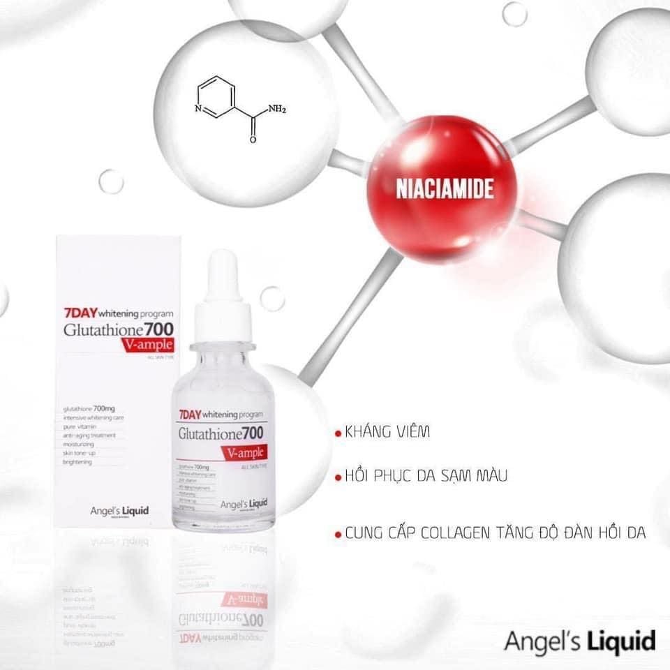 Tinh Chất Trắng Da Angel's Liquid 7 Day Whitening Program Glutathione 700 V-Ampoule Dưỡng Trắng Da 30ml