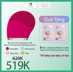 Combo Quà Tặng + Máy Rửa Mặt Và Massage HALIO Facial Cleansing & Massaging Device (Màu Xanh Dương)