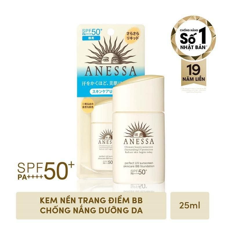 Kem Trang Điểm Chống Nắng Anessa Perfect UV Sunscreen Skincare BB Foundation 25ml