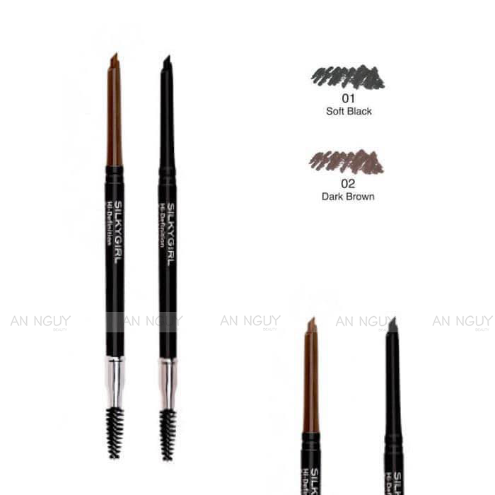 Chì Kẻ Mày 2 Đầu SilkyGirl Hi-Definition Brow Liner Tiện Lợi, Lâu Trôi 0.35gr