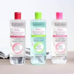 Nước Tẩy Trang Evoluderm Micellar Cleansing Water Combination To Oily Skins Cho Da Hỗn Hợp, Dầu Mụn (Xanh Lá)