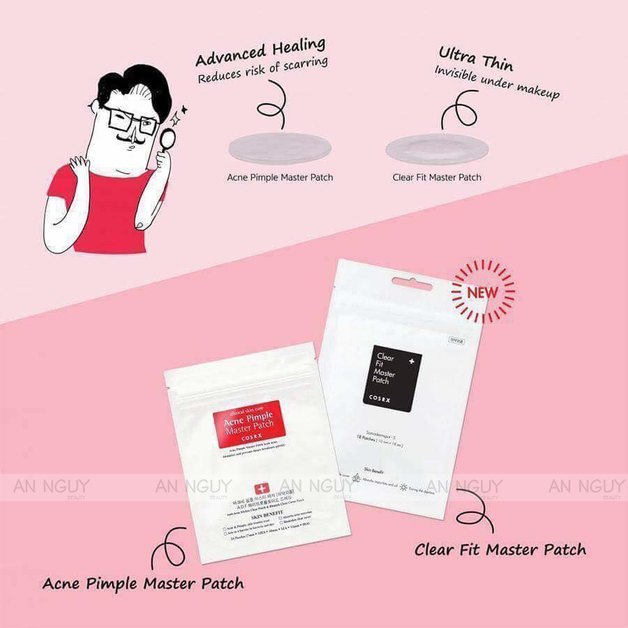 Miếng Dán Mụn Cosrx Clear Fit Master Patch Gom Cồi Mụn, Bảo Vệ Đốm Mụn 18 Miếng