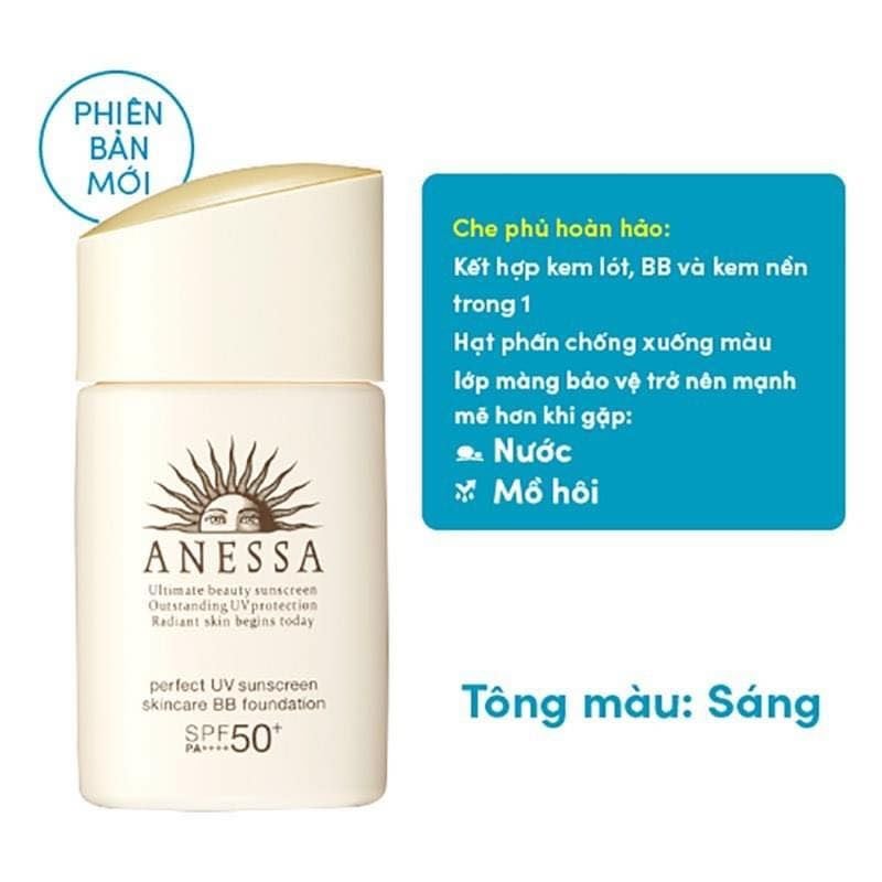 Kem Trang Điểm Chống Nắng Anessa Perfect UV Sunscreen Skincare BB Foundation 25ml