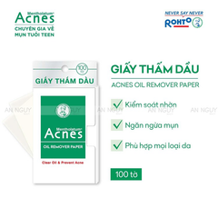 Giấy Thấm Dầu Acnes Oil Remover Paper Kiểm Soát Nhờn, Ngừa Mụn 100 Tờ