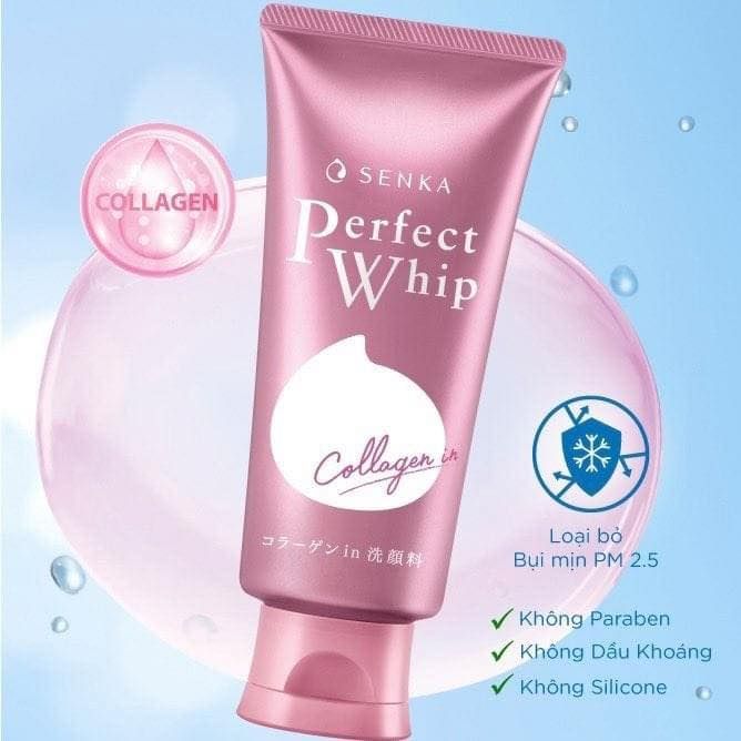 Sữa Rửa Mặt Senka Perfect Whip Collagen In Giúp Da Đàn Hồi 120gr