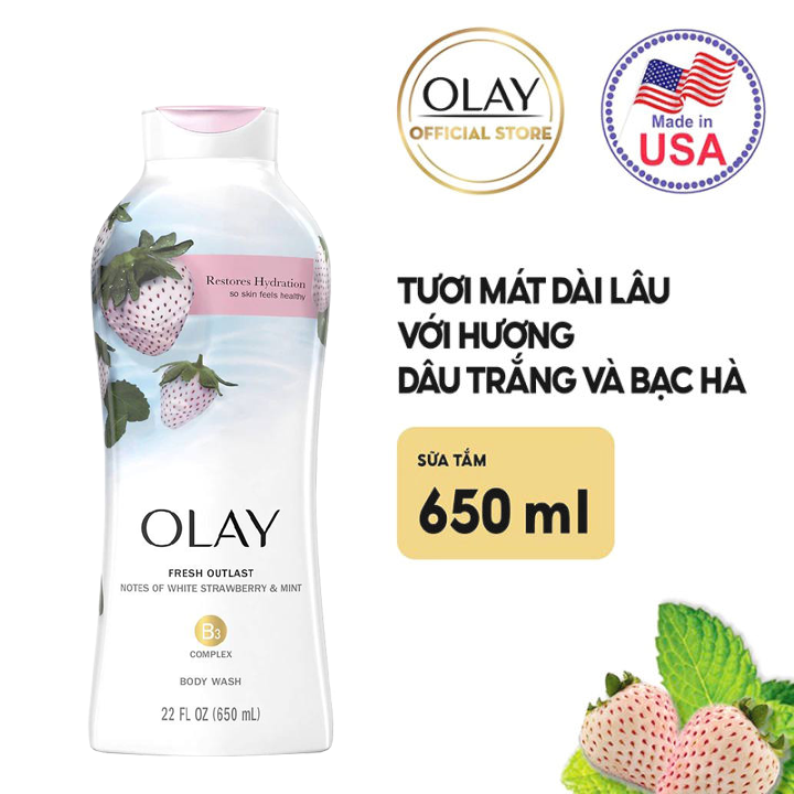 Sữa Tắm Olay Body Wash Lưu Hương Thơm Lâu 650ml (Hàng Mỹ Nhập Khẩu)