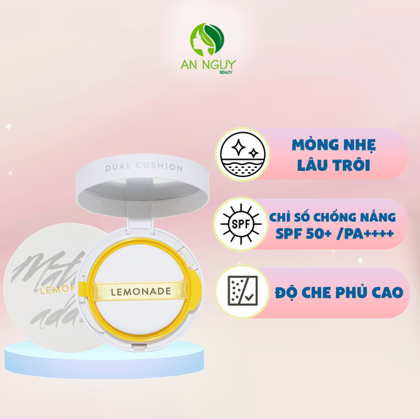 Phấn Nước + Lớp Lót Face Filler Lemonade Matte Dual Cushion A01 Light 14g