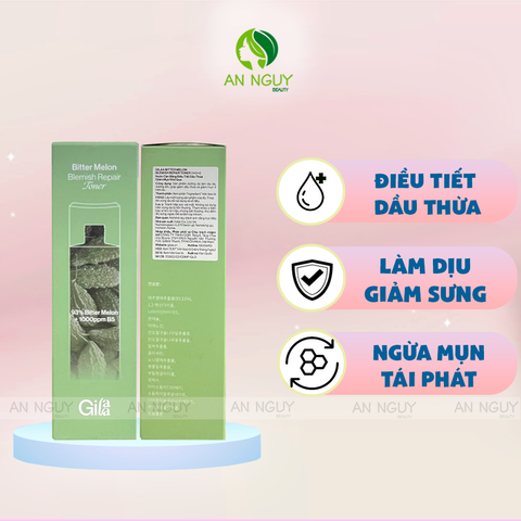 Nước Cân Bằng Gilaa Bitter Melon Blemish Repair Toner Khổ Qua & B5 Giảm Dầu Mụn 140ml