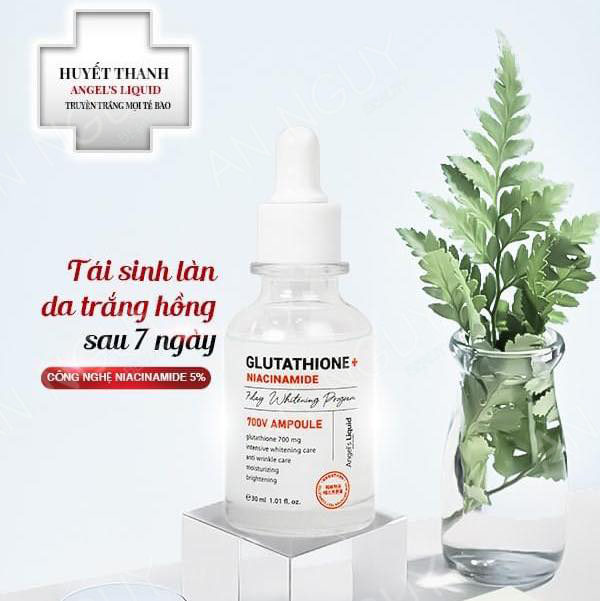 Tinh Chất Angel’s Liquid Glutathione + Niacinamide 7DAY Whitening Program 700 V-Ampoule Giảm Nám Sáng Da 30ml