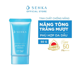 Tinh Chất Chống Nắng Senka Perfect UV Essence SPF50+ PA++++ Nâng Tông Sáng Mượt Da Dầu Mẫu Mới 50g