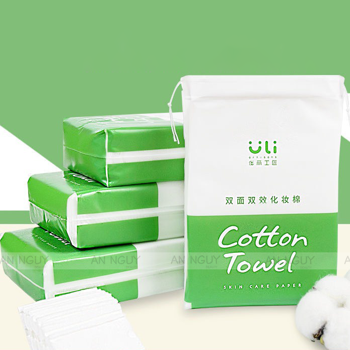 Bông Tẩy Trang cao cấp Uli Cotton Towel 200 Miếng