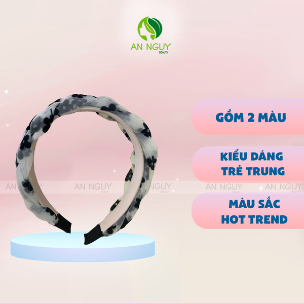 Cài Tóc Phối Hoa ( Trắng, Đen )