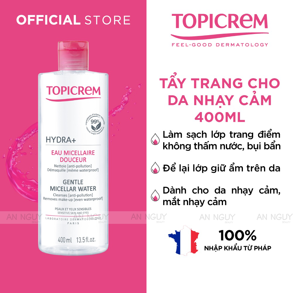 Nước Tẩy Trang Topicrem Gentle Micellar Water Cho Da Nhạy Cảm 400ml