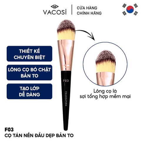 Cọ Vacosi F03 Dùng Đánh Kem Nền, Che Khuyết Điểm