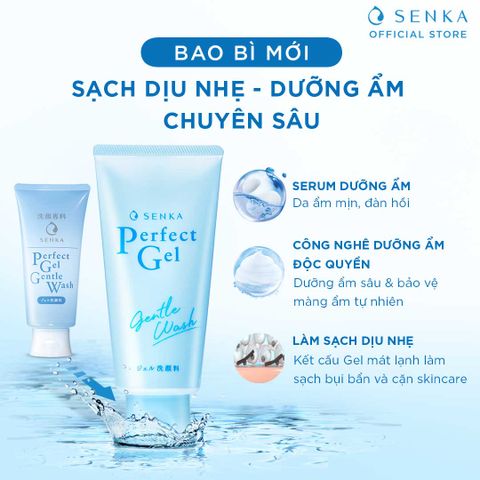 Gel Rửa Mặt Senka Perfect Gel Gentle Wash Chiết Xuất Tơ Tằm 100gr