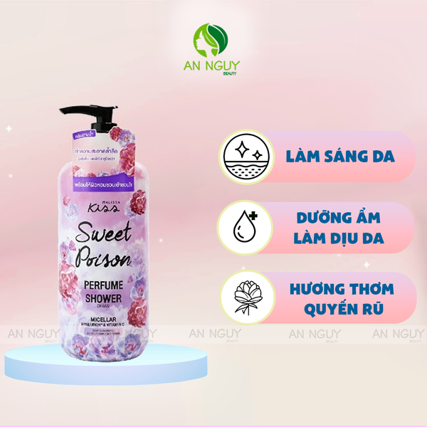 [Date 04/09/2024] Sữa Tắm Malissa Kiss Perfume Shower Cream Hương Nước Hoa 350ml