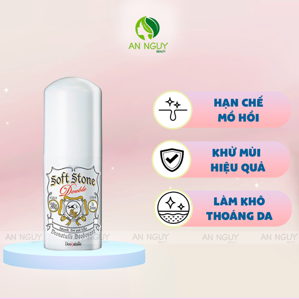 Lăn Khử Mùi Đá Khoáng Dạng Sáp Deonatulle Soft Stone W Double 20g