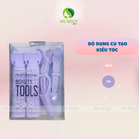 Bộ Tạo Kiểu Tóc Miniso Hair Glips 4 Pack ( Tím, Hồng )