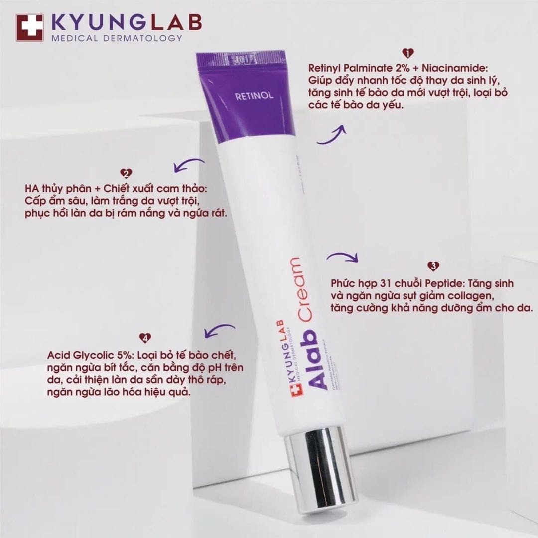 Kem Dưỡng Kyung Lab Alab Cream Retinol Trẻ Hóa Da Chống Lão Hóa 30ml (Tặng  Kèm 1 Mặt Nạ Kyung Lab Retinol)Kem Dưỡng Kyung Lab Alab Cream Retinol Trẻ  Hóa Da Chống