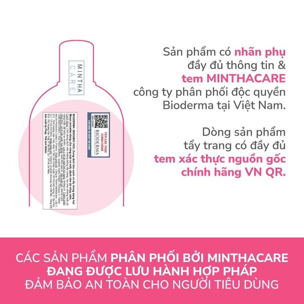 Nước Tẩy Trang Bioderma Sensibio H2O Cho Da Thường, Khô, Nhạy Cảm