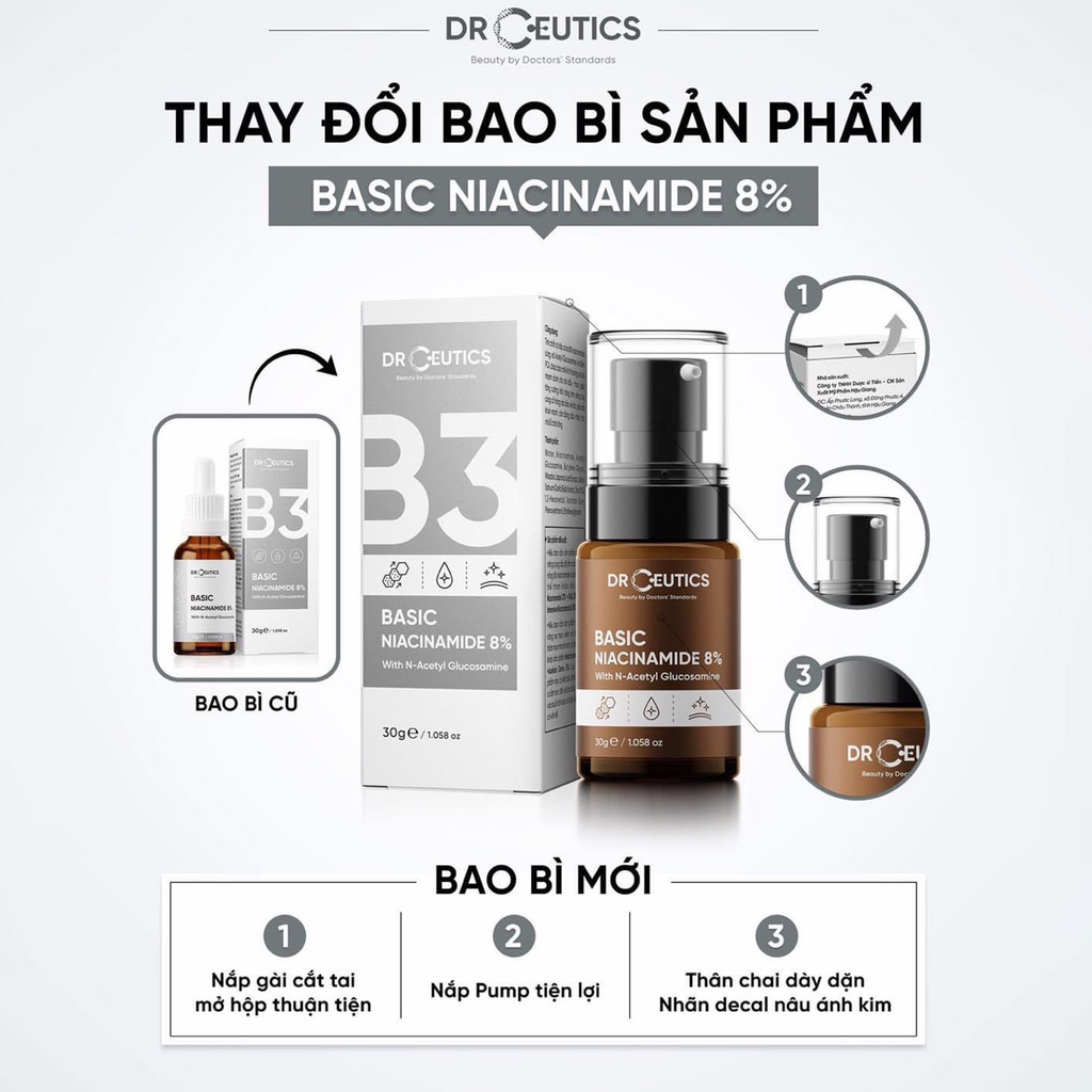 Tinh Chất DrCeutics B3 Mờ Thâm, Thu Nhỏ Lỗ Chân Lông 30g