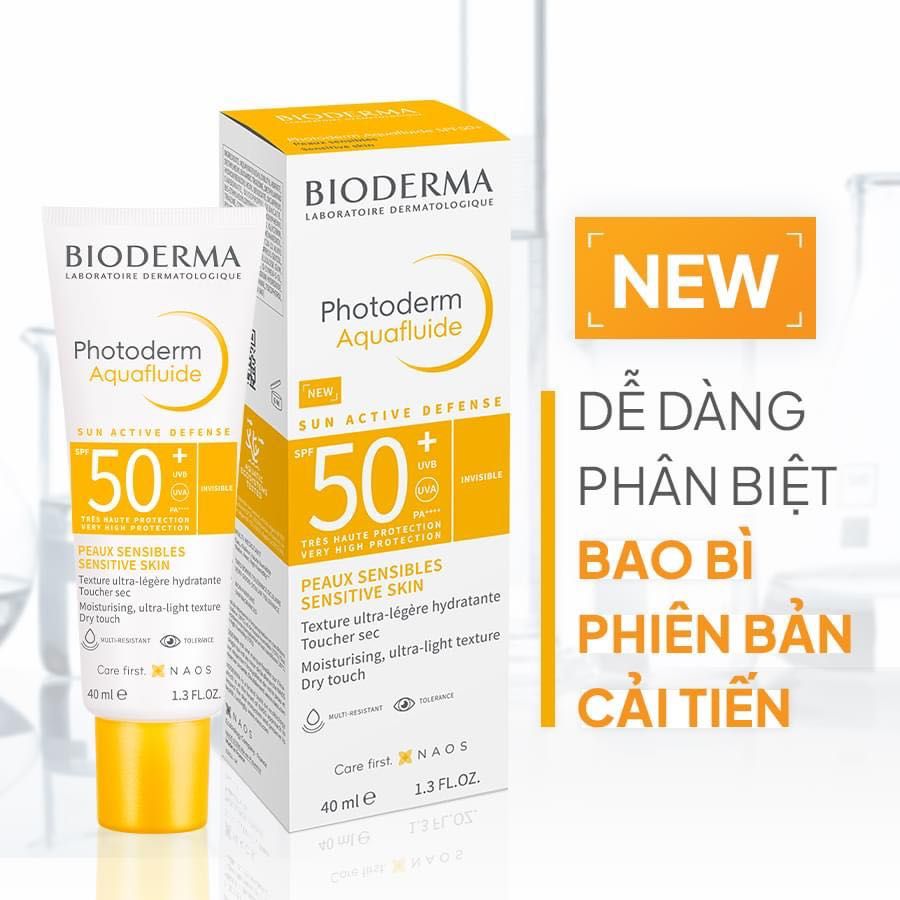 Kem Chống Nắng Bioderma Photoderm Aquafluide SPF 50+ Bảo Vệ Da Tối Ưu 40ml