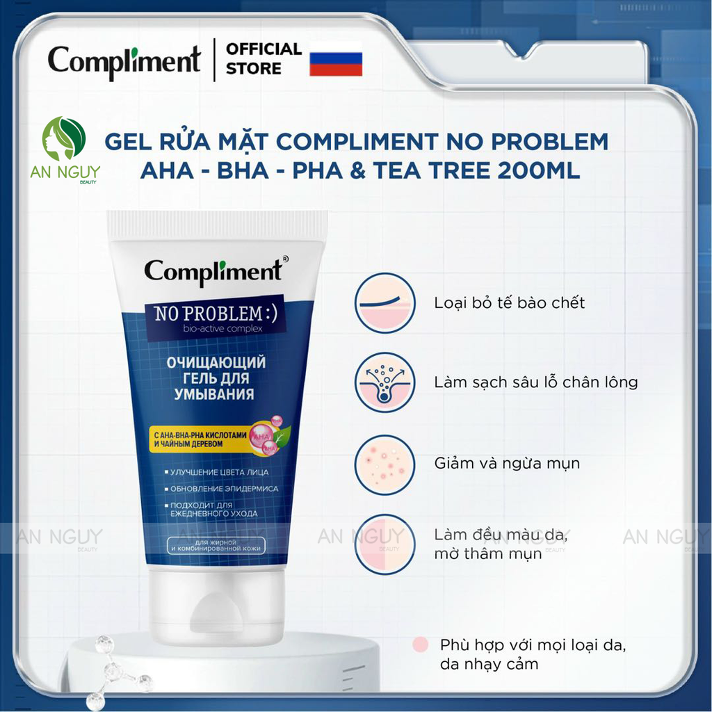 Sữa Rửa Mặt Compliment No Problem Dạng Gel 200ml