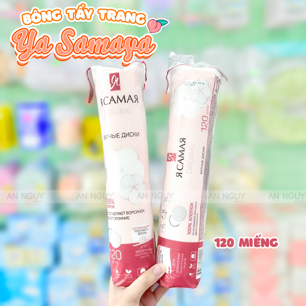 Bông Tẩy Trang Nga Ya Samaya 120 Miếng