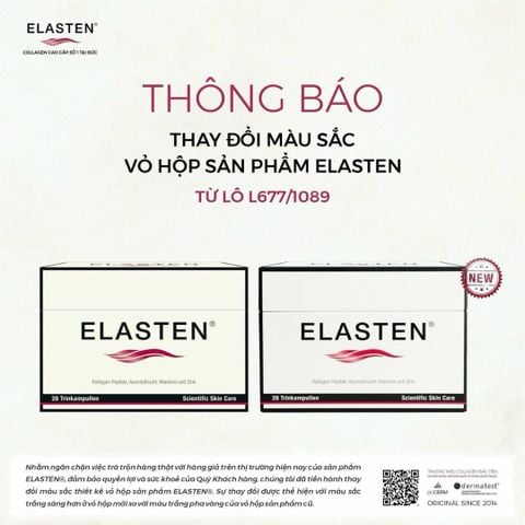 Nước Uống Đẹp Da Collagen Elasten Hộp 28 Ống