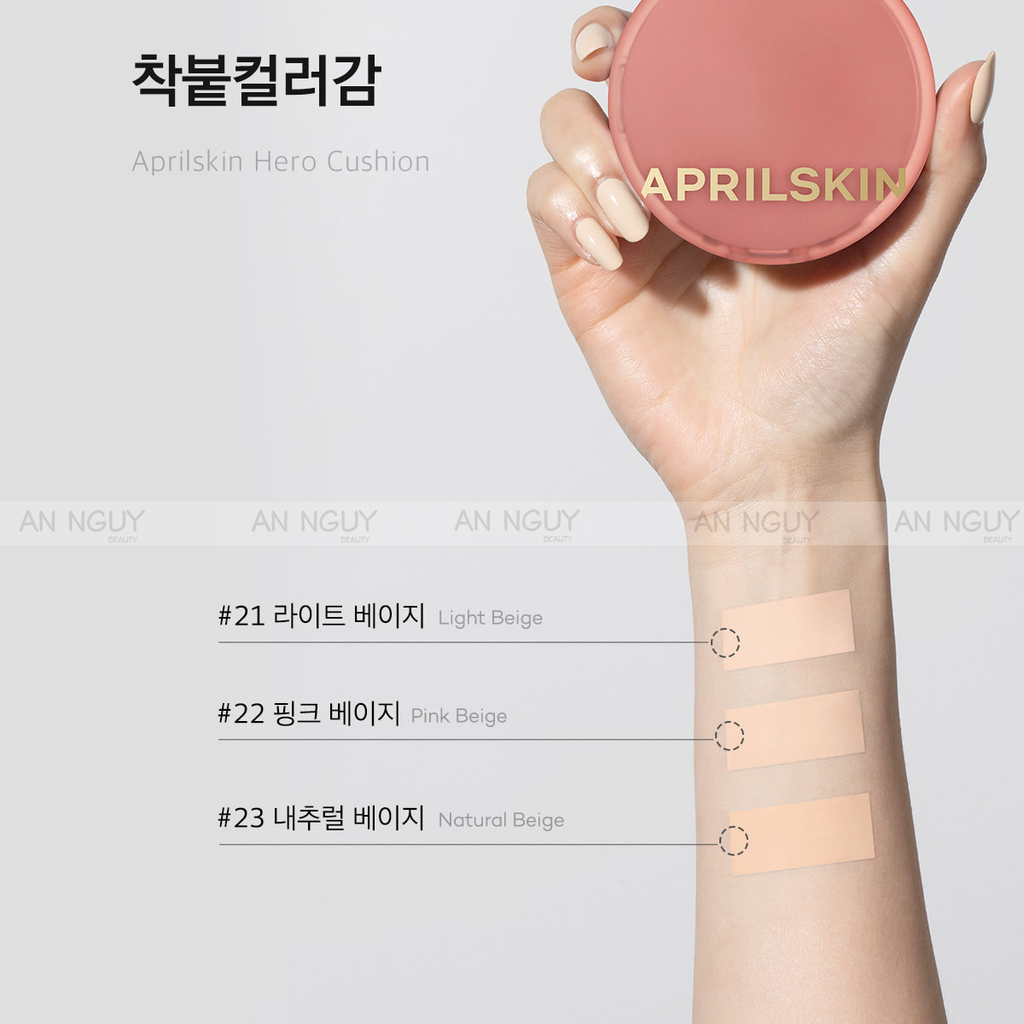 Phấn Nước Aprilskin Hero Cushion SPF50+ PA ++++ Che Phủ Mọi Khuyết Điểm