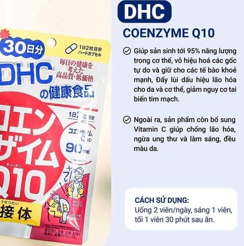 Viên Uống DHC Coenzyme Q10 Chống Lão Hóa, Ngừa Nếp Nhăn 30 Ngày 60 Viên
