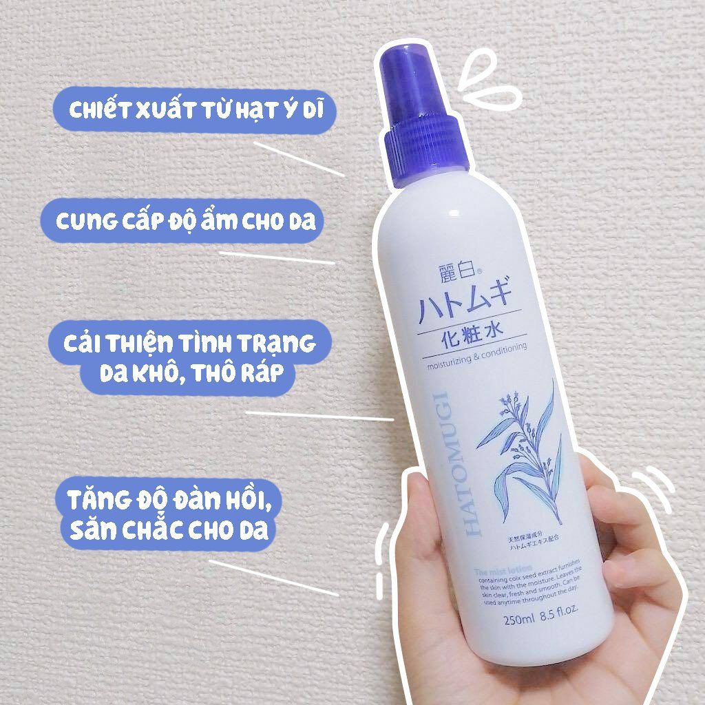 Xịt Khoáng Hatomugi The Mist Lotion Ý Dĩ Dưỡng Ẩm, Làm Sáng Da 250ml