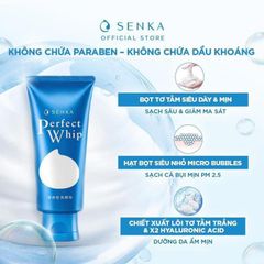 Sữa Rửa Mặt Senka Tạo Bọt Perfect Whip Facial Foam Wash Làm Sạch Sâu, Dưỡng Ẩm 120g