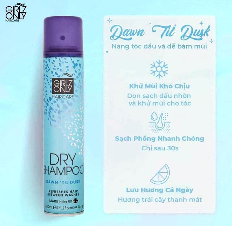 Dầu Gội Khô Girlz Only Dry Shampoo 200ml