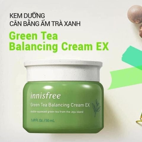 Kem Dưỡng Innisfree Green Tea Balancing Cream EX Cân Bằng Độ Ẩm Cho Da 50ml