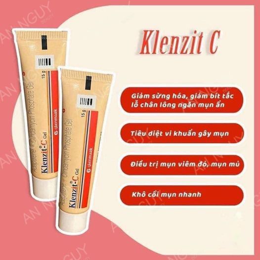 Gel Trị Mụn Glenmark Klenzit-C Gel Dành Cho Da Bị Mụn Trứng Cá, Mụn Viêm Đỏ 15gr