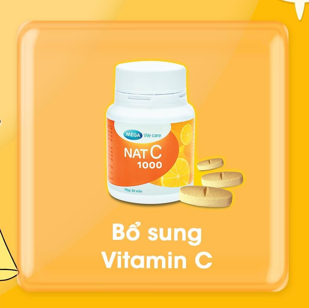 Viên Uống Bổ Sung Vitamin C Mega We Care Nat C 1000 30 ViênViên Uống Bổ  Sung Vitamin C Mega We Care Nat C 1000 30 Viên