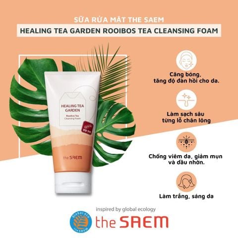 Sữa Rửa Mặt The Saem Rooibos Tea Cleansing Foam Cải Thiện Độ Đàn Hồi 150ml