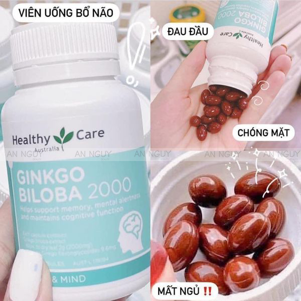 Viên Uống Bổ Não Healthy Care Ginkgo Biloba 2000 100 Viên